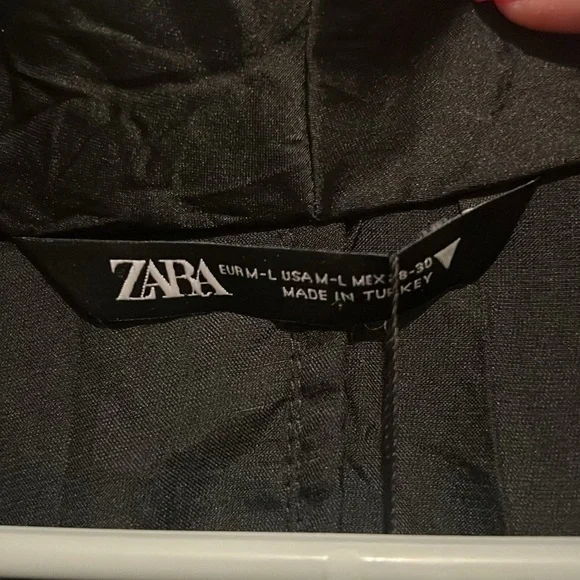 Zara NWT Medium Large Crinkle Kimono Mini Robe Sleepwear Wrap Pajama Black - Picture 8 of 11